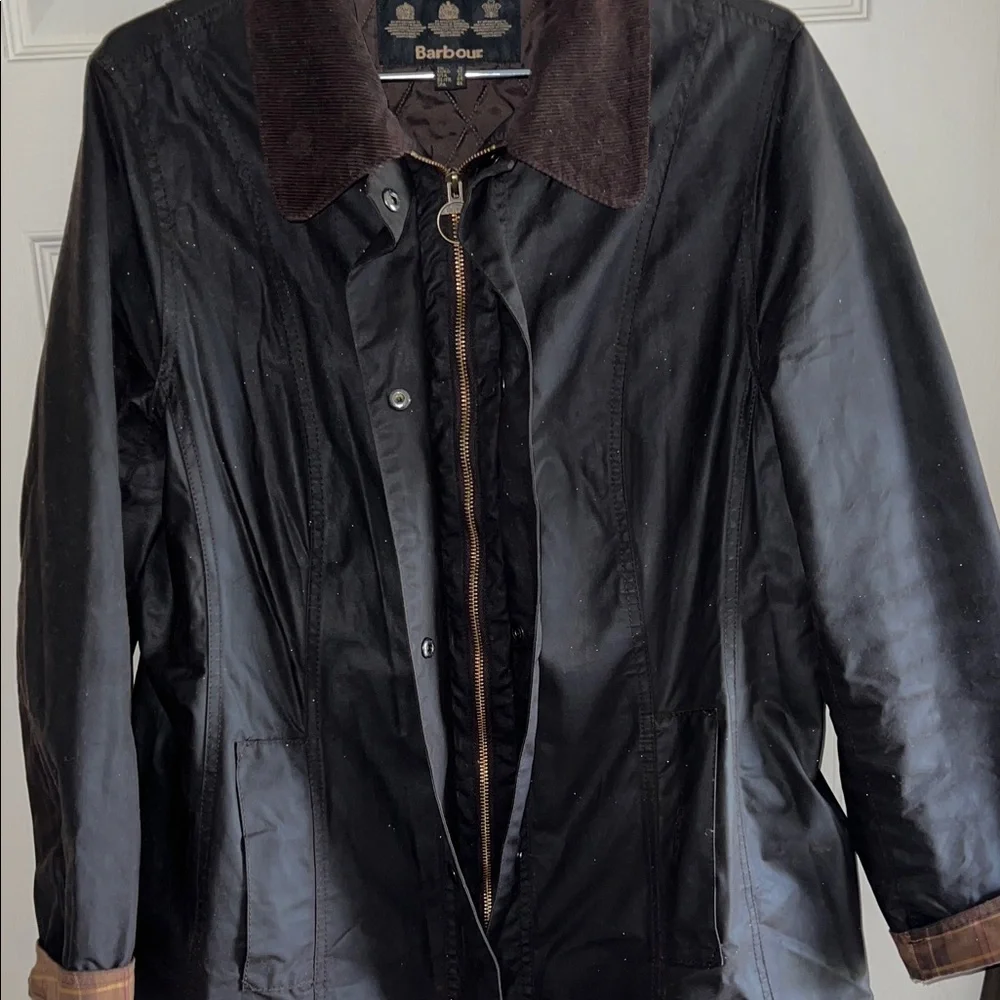 BARBOUR BELSAY Women’s Deep Brown Wax Cotton Coat with Quilting - Picture 9 of 13